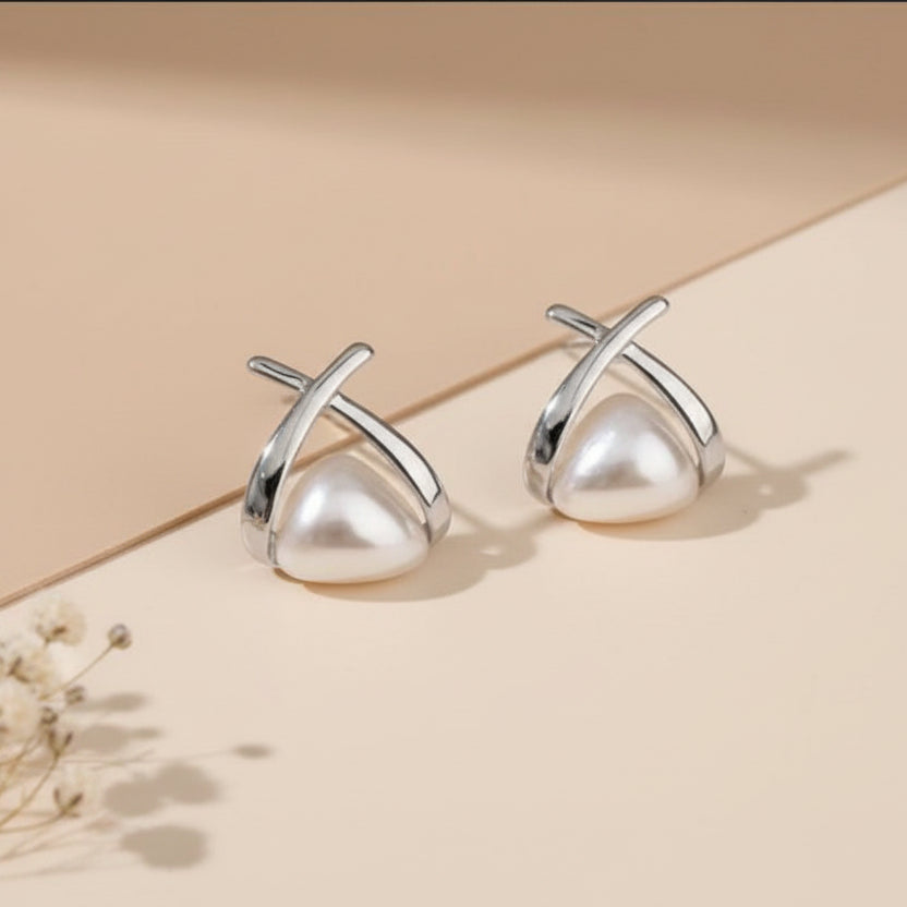 Silver Pearl Earrings