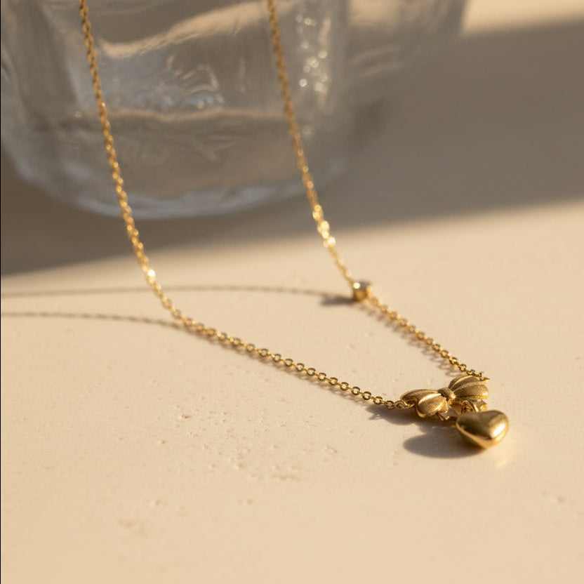Heart Bow Necklace