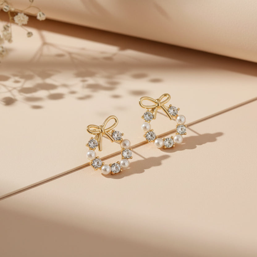 Bow Pearl Earrings