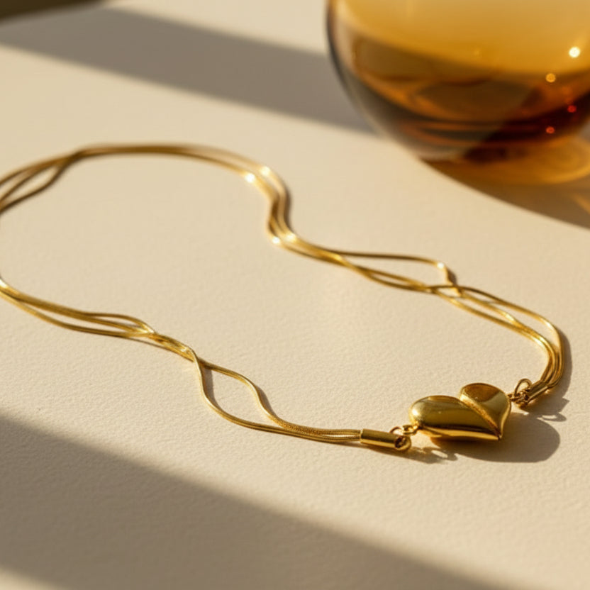 Triple Chain Heart Pendant