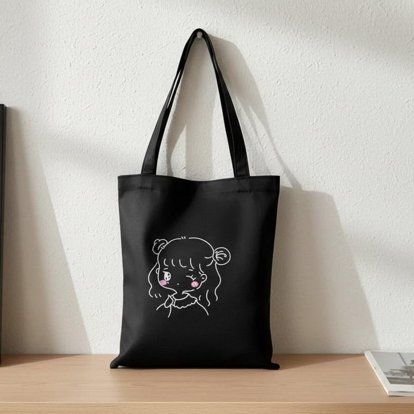 Cute Girl Tote Bag
