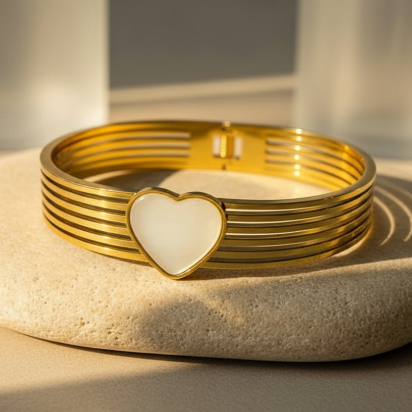 White Heart Bracelet