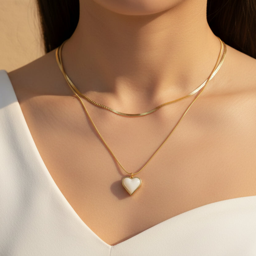 Two in One B&W Double Chain Pendant