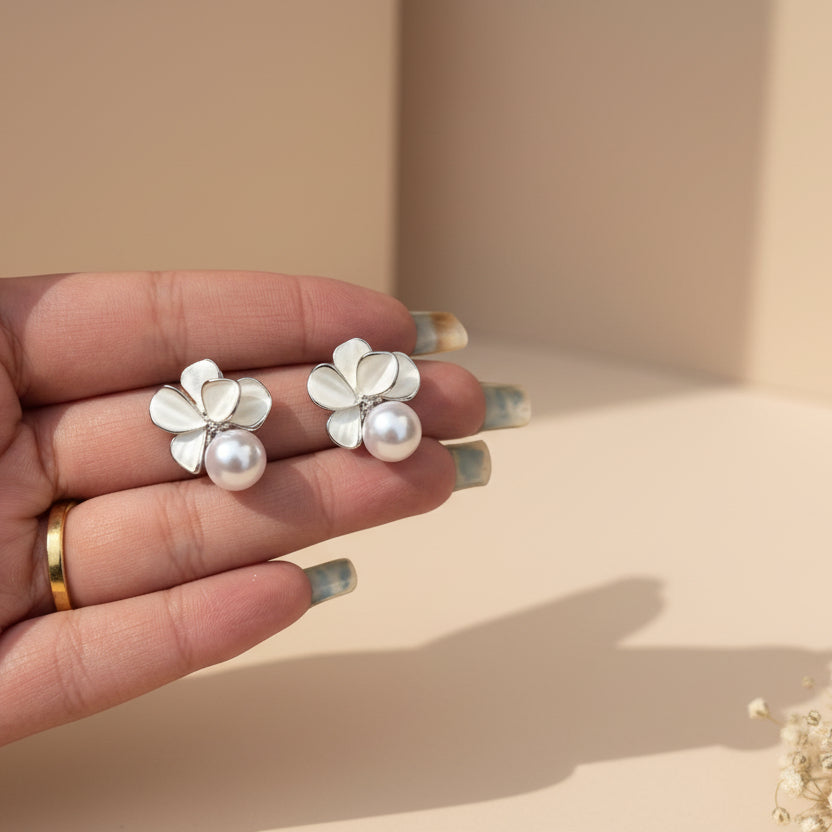 Flower Pearl Earrings
