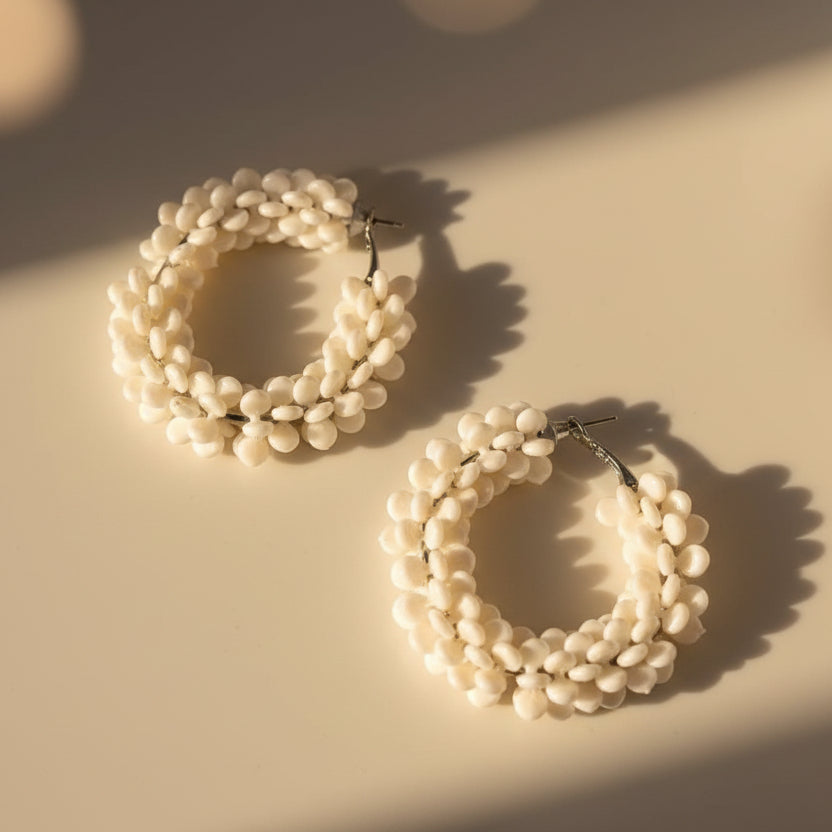 Beaded Circle Hoops