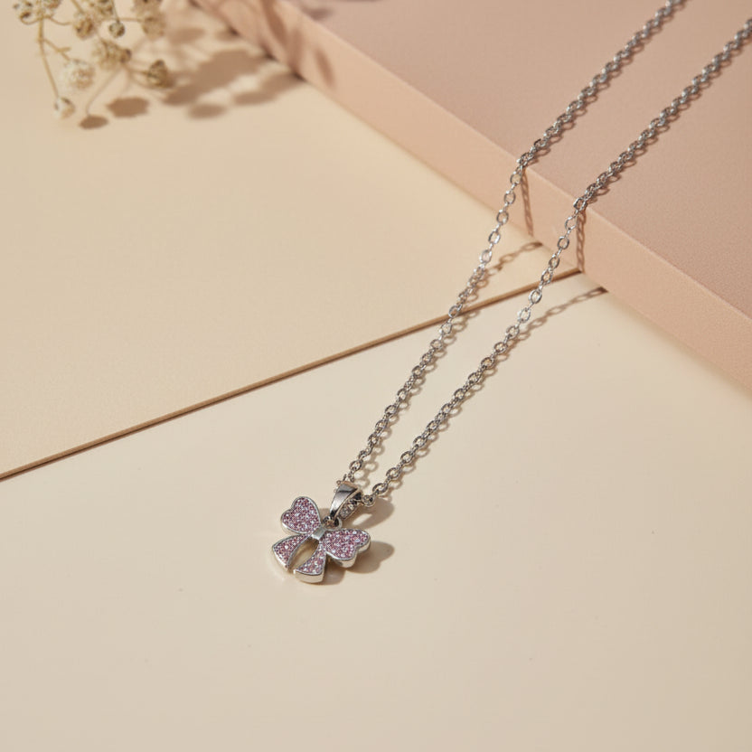 Silver Bow Necklace